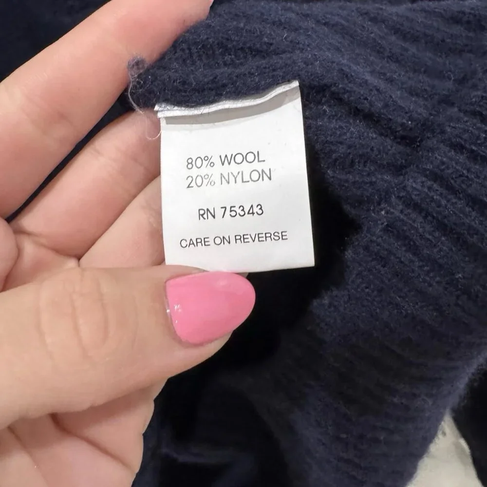 Daniele Blasi‎ Sweater Sz Medium M Blue Wool 1/4 Zip Made in Italy Mens
